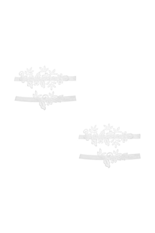 Abaodam 2 Ensembles Jarretière Anneau De Jambe Jarretières pour Bal De Mariée Jarretière en Dentelle Jarretière De Mariage Ar