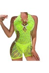 SKFLABOOF Erothique Combinaison Femme Sexy Moulante Bodysuit Transparent Coquine Hot Luxe Deguisement Résille Pyjama Sm Entre