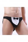 HYQPAI String Soyeux pour Homme avec nœud Papillon et Motif de Dos en T, String drôle Butler Lingerie Cosplay Costume sous-vê