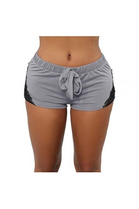 Lingerie avec Porte-jarretelle décontracté serré pour Femmes Sports élastiques Pantalon de Yoga Court à Lacets Lingerie Grand