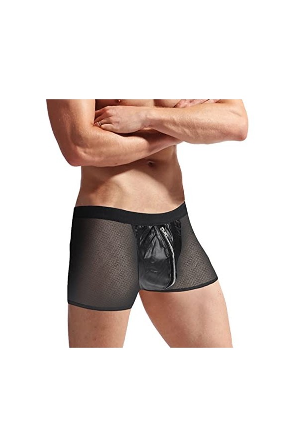 SKFLABOOF Transparent Shorty Homme Adulte Erotique Cosplay Bondage Crossdresser Travesti Corset Culotte Bretelle sous Vetemen