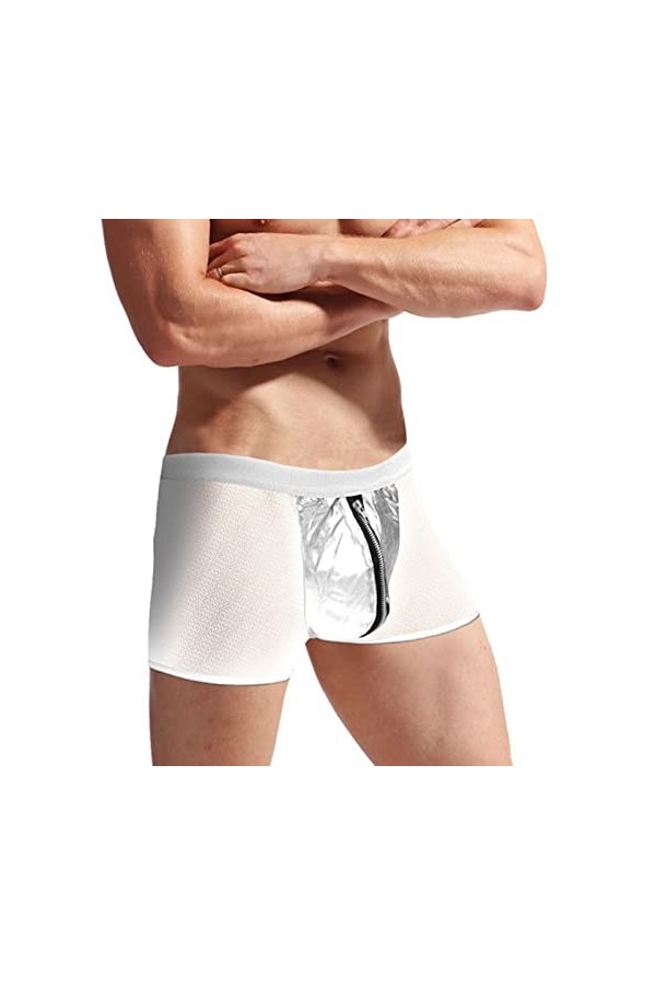 SKFLABOOF Transparent Shorty Homme Adulte Erotique Cosplay Bondage Crossdresser Travesti Corset Culotte Bretelle sous Vetemen