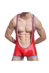 WRAZA Combinaison Catsuit en Latex Simili Cuir pour Hommes Combinaison Brevetée Body Look Humide Vêtements Costumes érotiques