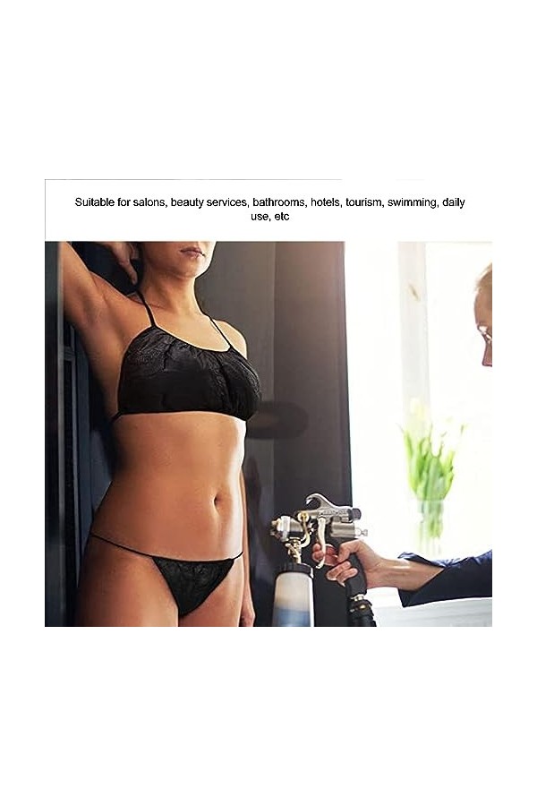 Lot de 25 sous-vêtements jetables, légers à usage unique, noir, pour service de beauté