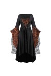 KBOPLEMQ Costume de princesse pour femme - Avec manches trompettes - Robe victorienne - Robe gothique - Pour Halloween et car