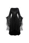 KBOPLEMQ Costume de princesse pour femme - Avec manches trompettes - Robe victorienne - Robe gothique - Pour Halloween et car