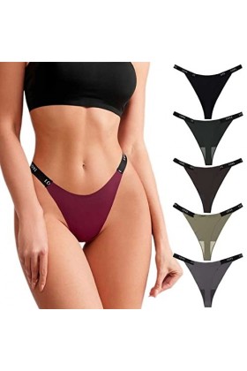HMLOPX Daily Wear Strings Sexy for Femmes, Culotte String Transparente No Show Taille Moyenne T-Back Bikini sous-Vêtements 3/
