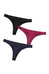 HMLOPX Daily Wear String sans Couture for Femme Stretch No Show Thong T-Back sous-vêtement Taille Basse, Lot de 3 Color : Co