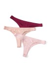 HMLOPX Daily Wear String sans Couture for Femme Stretch No Show Thong T-Back sous-vêtement Taille Basse, Lot de 3 Color : Co