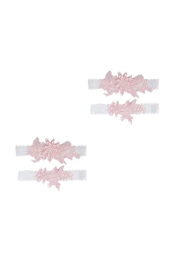 Abaodam 4 Pièces Jarretières pour Mariée Jarretières De Mariage Porte-Jarretelles Ceinture De Jambe De Mariée Bande De Cuisse