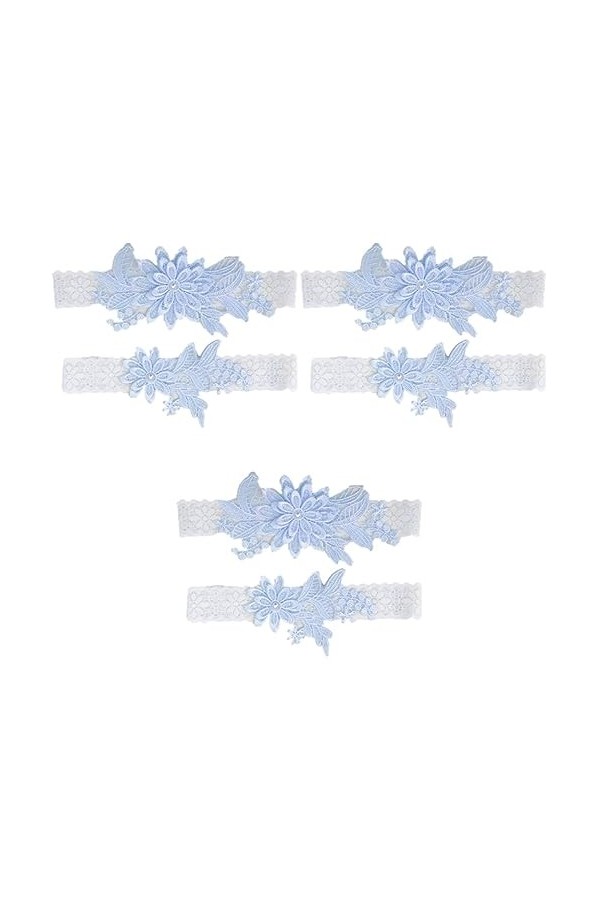 Abaodam 4 Pièces Jarretières pour Mariée Jarretières De Mariage Porte-Jarretelles Ceinture De Jambe De Mariée Bande De Cuisse