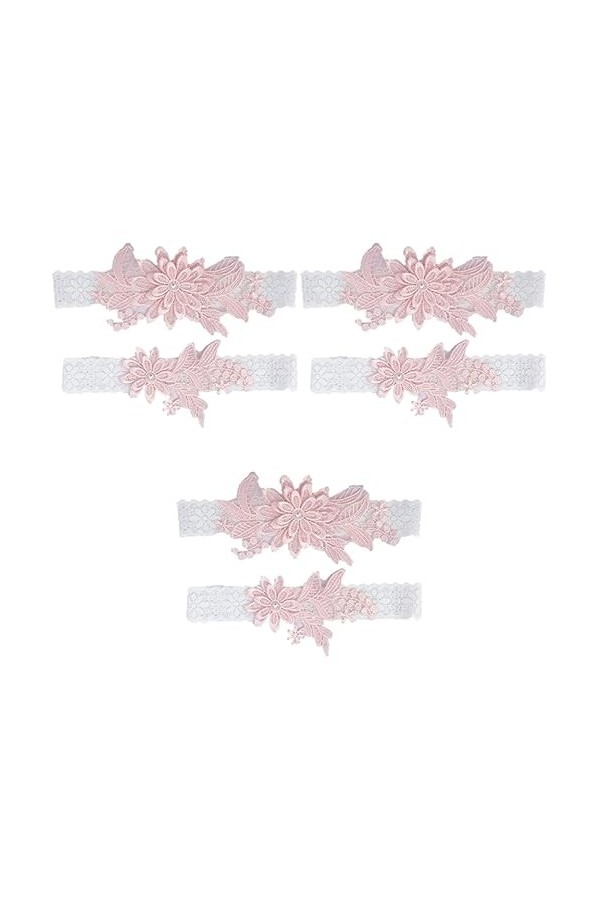 Abaodam 4 Pièces Jarretières pour Mariée Jarretières De Mariage Porte-Jarretelles Ceinture De Jambe De Mariée Bande De Cuisse