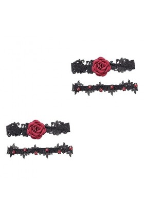 GALPADA 2 Pièces Jarretières De Mariage Jarretières Roses pour Mariée Jarretières De Mariée Jarretelles De Jambe De Femme Jar