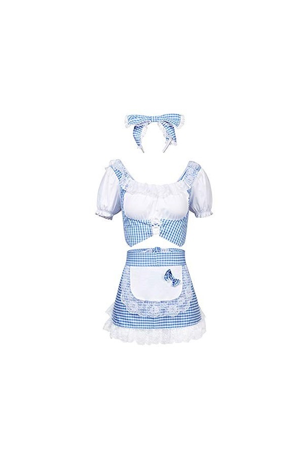 Joyralcos Costume de soubrette sexy pour femme - Nuisette Kawaii - Lingerie de soubrette Cosplay - Taille unique