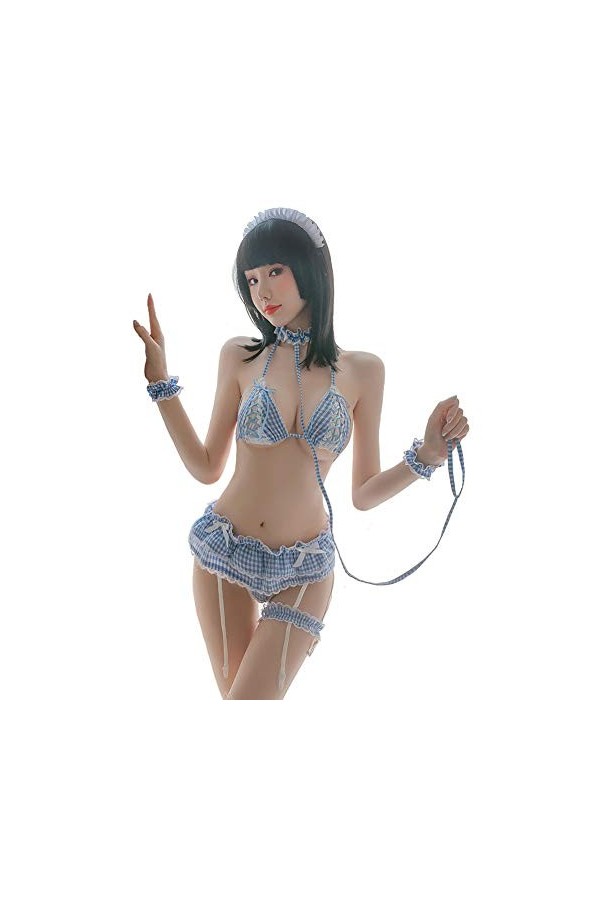 Joyralcos Costume de soubrette sexy pour femme - Nuisette Kawaii - Lingerie de soubrette Cosplay - Taille unique
