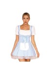 Jowowha Femme Costume Soubrette Lingerie de Nuit Sexy Déguisement Femme de Ménage Servante Maid Manga Robe Evasée Babydoll Ha