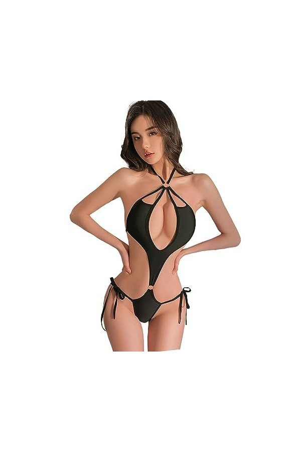 QNCLO Femmes cou suspendu cosplay élastique combinaison japonaise mignon poupée sous-vêtements bleu 