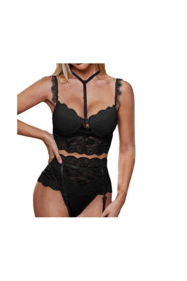 Lingerie Sexy Femme Coquine Hot Lingerie Femme Dentelle Chemise De Nuit Ultra-Mince sous Vetements Feminins Sexy Culotte Ense