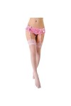 Femmes Sexy Dentelle Solide Mince Sexy Jarretelles String Jarretière Bas Ensemble Lingerie Bowknot-8 Rose 2 Pièces Ensemble-T