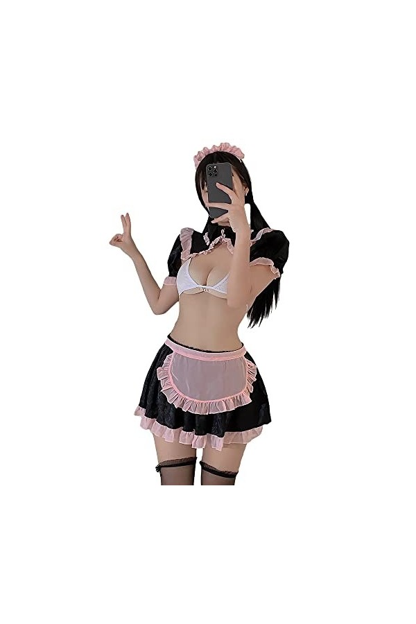 Costume de soubrette française pour femme, tenue de soubrette animée, lingerie sexy pour cosplay FM70 
