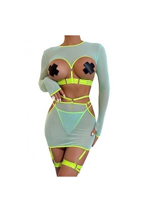 Lingerie Femme Sexy Ensemble Homme Sexy Hot y27k Ensemble de 5 pièces de lingerie amusante pour femmes, haut à manches longue