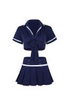 ranrann Déguisement Policière Femme Adulte Sexy Costume Tenue Erotique Mini Robe Courte Sexy Cosplay Halloween Carnaval Party