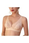 Soutiens-Gorge sans Fil Sexy pour Femmes Bralette en Dentelle Ultra Mince Soutien-Gorge décolleté Deep V