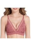 Soutiens-Gorge sans Fil Sexy pour Femmes Bralette en Dentelle Ultra Mince Soutien-Gorge décolleté Deep V