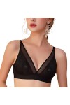Soutiens-Gorge sans Fil Sexy pour Femmes Bralette en Dentelle Ultra Mince Soutien-Gorge décolleté Deep V