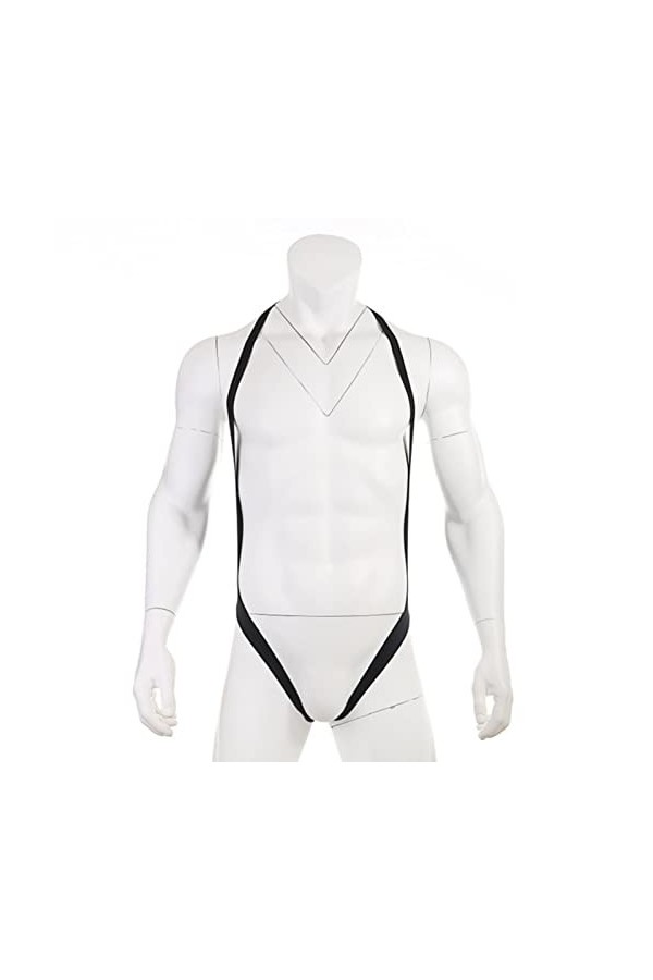 WEITING Sexy Men Backless Body Sheer Lingerie Jumpsuit Bretelles Costume Shapewear Jumpsuit-Nude,Taille Unique