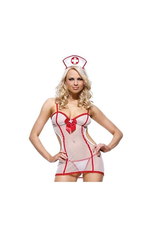 FONDBERYL Femmes Lingerie Sexy Infirmière Uniforme Cosplay Costume Lingerie Sexy Erotique Perspectives Cosplay Rôle Déguiseme
