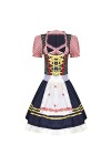 Robe Dirndl allemande pour femme - Costume de soubrette pour lOktoberfest - Pour Halloween, cosplay, bar, serveuse, carnaval