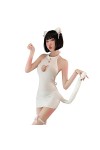 Temptshow Sous-vêtements sexy japonais pour fille - Costume de cosplay - Chat mignon - Trou de serrure - Blanc 1