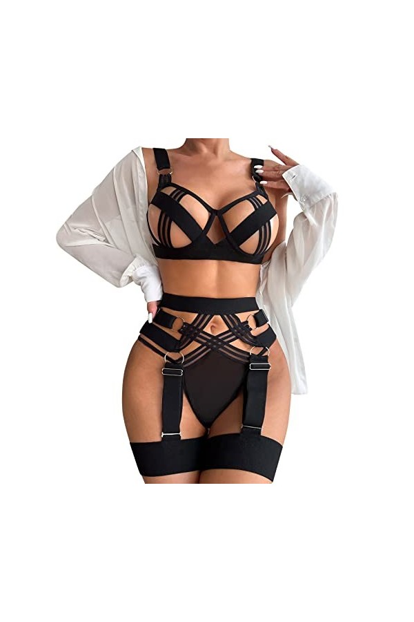 Nuisette Sexy Femme Sensuelle Lingerie Sexy Femme Jupe en Maille Sexy Hot Chaude Lingerie Erothique Sexy Robe de Nuit Shortie