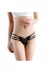 Xiaopang String Sexy Coton Femmes Culottes Solide Mignon Papillon Femmes sous-Vêtements Lanières Une Taille Noir