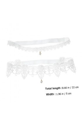 SOIMISS 4 Pcs Jarretière De Mariée Bas Costume De Femme Blanc Strass Mariée Jarretière De Mariage Jambe Bande Dentelle De Mar