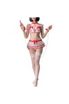 LureZone Ensemble de costume dinfirmière sexy pour femme - Sous-vêtements de cosplay - Robe uniforme dinfirmière - Lingerie