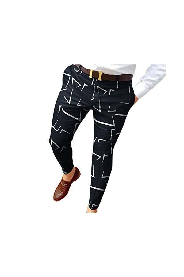 Pantalon de jogging dété pour homme - Coupe ajustée - Avec fermeture éclair - Style décontracté, argenté, L