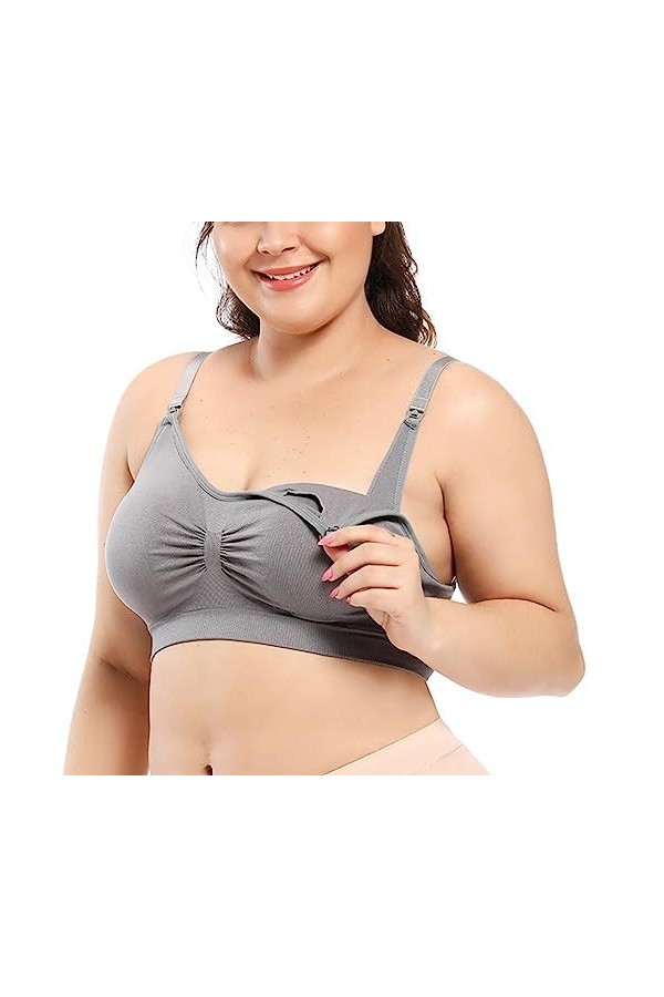 LSEEKA Damen-Sport-BH in Übergröße, ohne Bügel, bequemer Schlaf-BH, Übergröße, Workout-Aktivitäts-BHS mit Nicht herausnehmbar