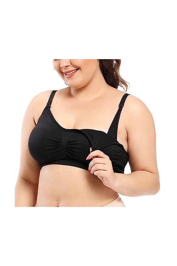 LSEEKA Damen-Sport-BH in Übergröße, ohne Bügel, bequemer Schlaf-BH, Übergröße, Workout-Aktivitäts-BHS mit Nicht herausnehmbar