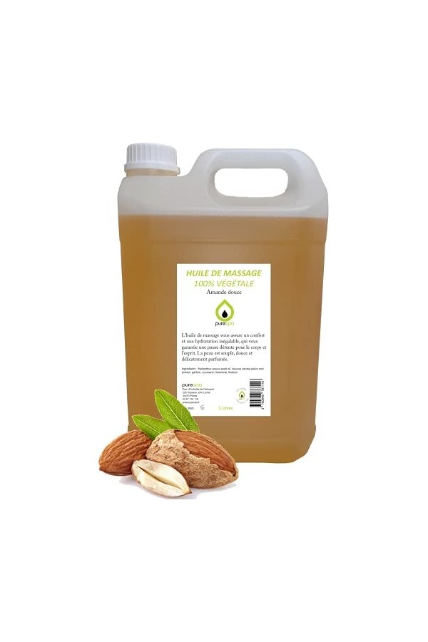 Purespa Huile de Massage végétale parfumée - 100% Massage Naturelle exotique Oranger, 5 Litres 