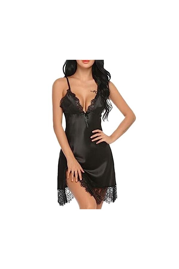 SHANHE Femmes Sling Stain Dentelle Robe De Nuit Femmes Vêtements De Nuit Lingerie sans Manches Nuisette Vêtements De Nuit Sex