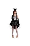 TDEOK Robe de lapin sexy pour femme - Robe de lapin de qualité supérieure - Robe de cosplay - Bataille médiévale - Noir - Tai