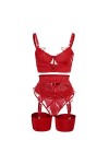 Femmes Sexy Dentelle Cils ​ Body Lingerie Sexy, rouge, L