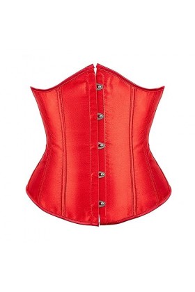 Dapei Corset bustier sexy en satin pour femme - En néoprène, Rouge, 3XL