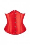 Dapei Corset bustier sexy en satin pour femme - En néoprène, Rouge, 3XL