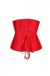 Dapei Corset bustier sexy en satin pour femme - En néoprène, Rouge, 3XL