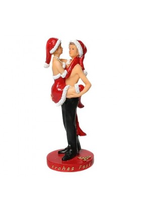 Décoration érotique de Noël – Petites figurines dans des poses sexy et tenues de Noël, idée cadeau de Noël, 5 x 13 cm couple