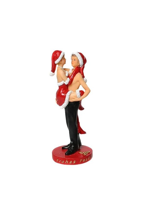 Décoration érotique de Noël – Petites figurines dans des poses sexy et tenues de Noël, idée cadeau de Noël, 5 x 13 cm couple