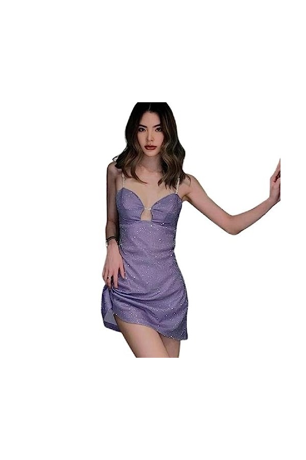 huiouer Sexy Dress Enveloppé Poitrine Conception pour Les Femmes Découpe Mini Robe Fit Party Club Robe Robe